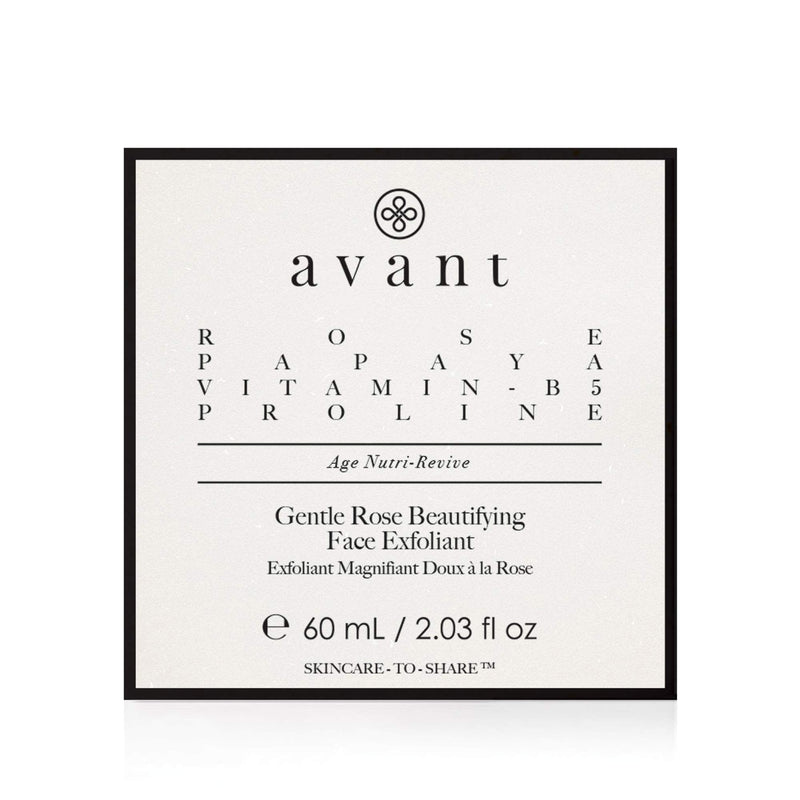 [Australia] - Avant | Rose Facial Exfoliant Peeling Scrub | Helps Soften Skin, Reduce Redness, Improve Radiance and Hydrate | Gentle Rose Beautifying Face Exfoliant | 1x 60ml 60 ml black 