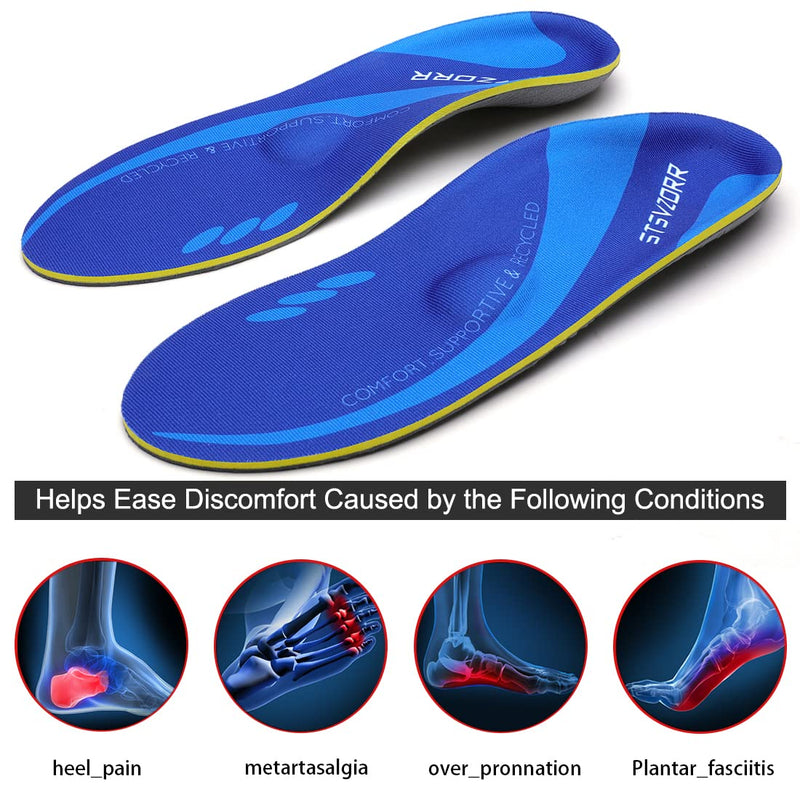 [Australia] - Orthotic Shoe Insoles Original with Arch Support Unisex- Relieve Metatarsal, Arch and Heel Pain(Size:UK-10,Length:11.42",Navy Blue) UK-10-29CM--11.42" Blue 01 