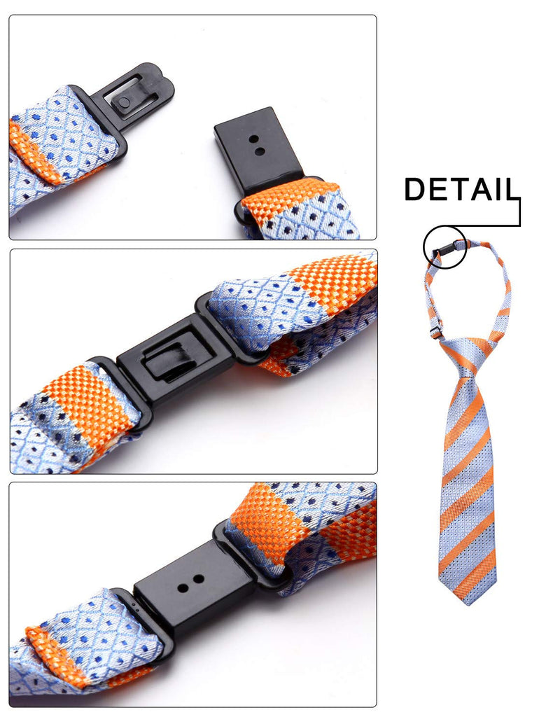 [Australia] - Enlision Boys Check Pre-Tied Neckties & Pocket Square Set Neck Strap Tie for Kids 10 inch (Ages 2-4) Trc918r 