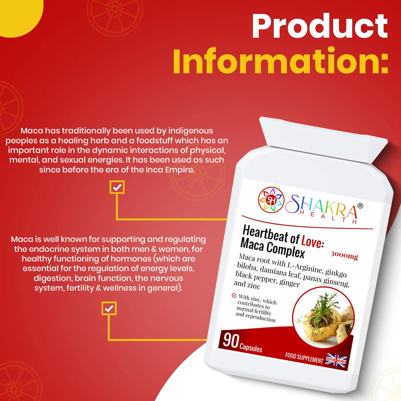 [Australia] - Heartbeat of Love: Maca Complex | SexuaI Health & FertiIity Formula. Intimate, Drive, Energy, Stamina | Spiritually Aligned by Shakra Health 