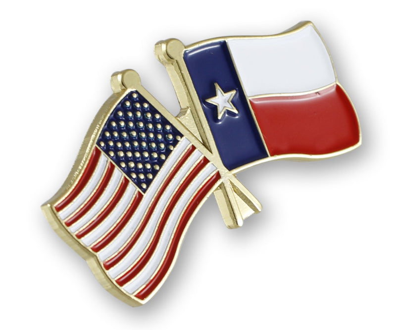 [Australia] - Forge USA and Texas Flag Enamel Lapel Pin 