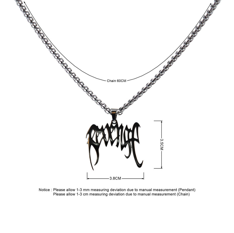 [Australia] - Ridetoxjx Rvg XXX Hip Hop Rapper Pendant Chain Necklace Silver 