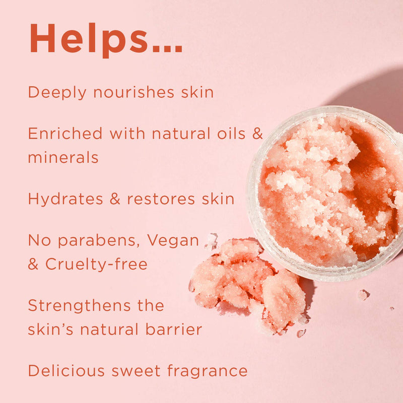 [Australia] - PraNaturals Dead Sea Salt with Peach & Honey Body Scrub 500G ‚Äì Hydrating & Moisturising, With natural oils & minerals, Softening & nourishing, Sweet fruity fragrance, No Parabens, Vegan & Cruelty Free 