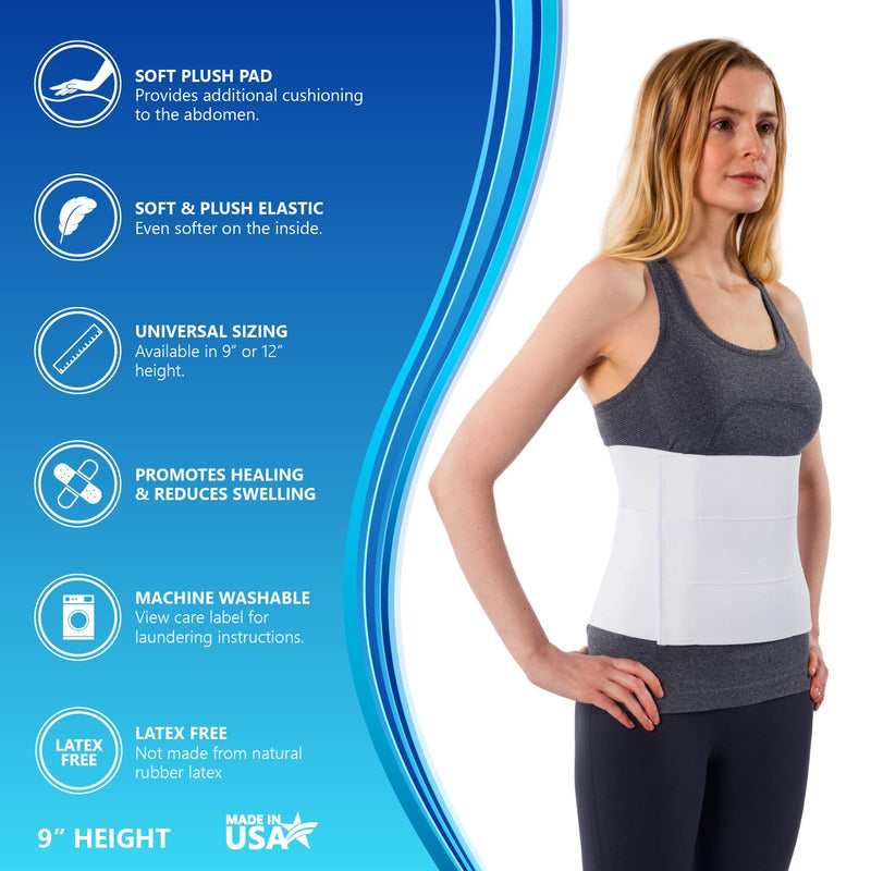 [Australia] - NYOrtho Plush Stomach Abdominal Binder - Soft Latex-Free Abdomen Wrap for Men and Women (60" - 75") 3 Panel - 9" 60-75 Inch (Pack of 1) 3 Panel - 9" High 