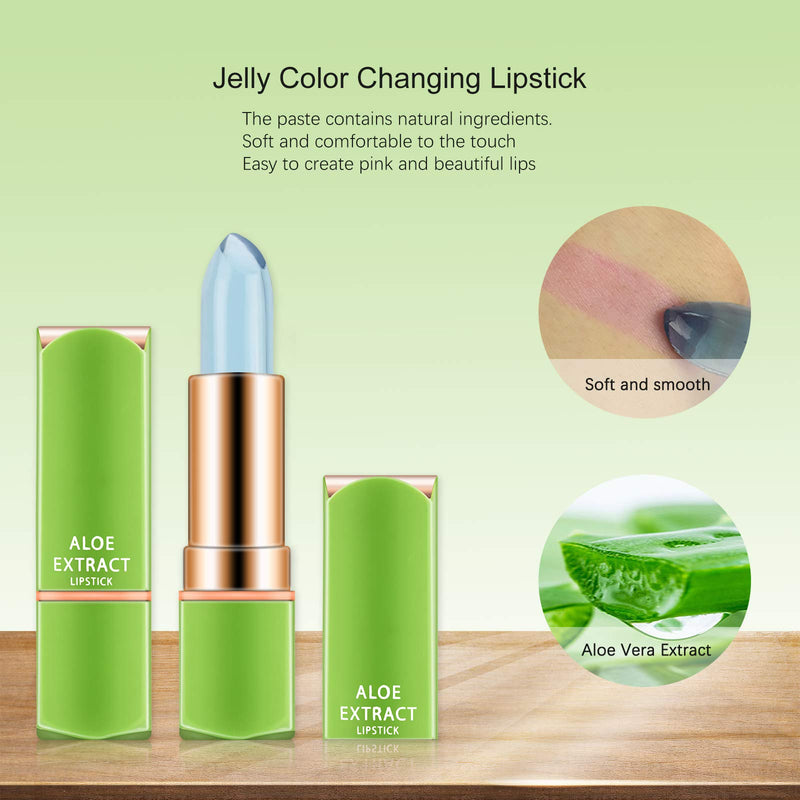 [Australia] - Ownest 3 Colors Temperature Color Change Lipstick, Magic Color Changing Lipstick Aloe Vera Lip Blam Moisturizing Long Lasting Lip Makeup Aloe Vera Lipstick-Set A 