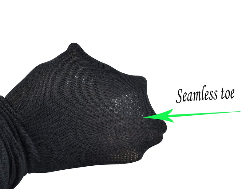 [Australia] - Yomandamor 4 Pairs Mens Over the Calf Compression/Diabetic Dress Socks with Seamless Toe Size 13-15 4 Pairs Black 