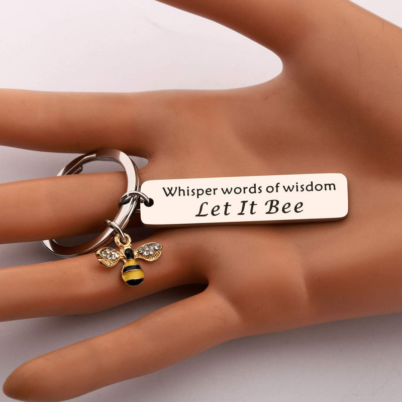 [Australia] - CHOORO Bee Gift Bee Jewelry Whisper Words of Wisdom Let It Bee Keychain Inspirational Gift for Woman Best Friend 