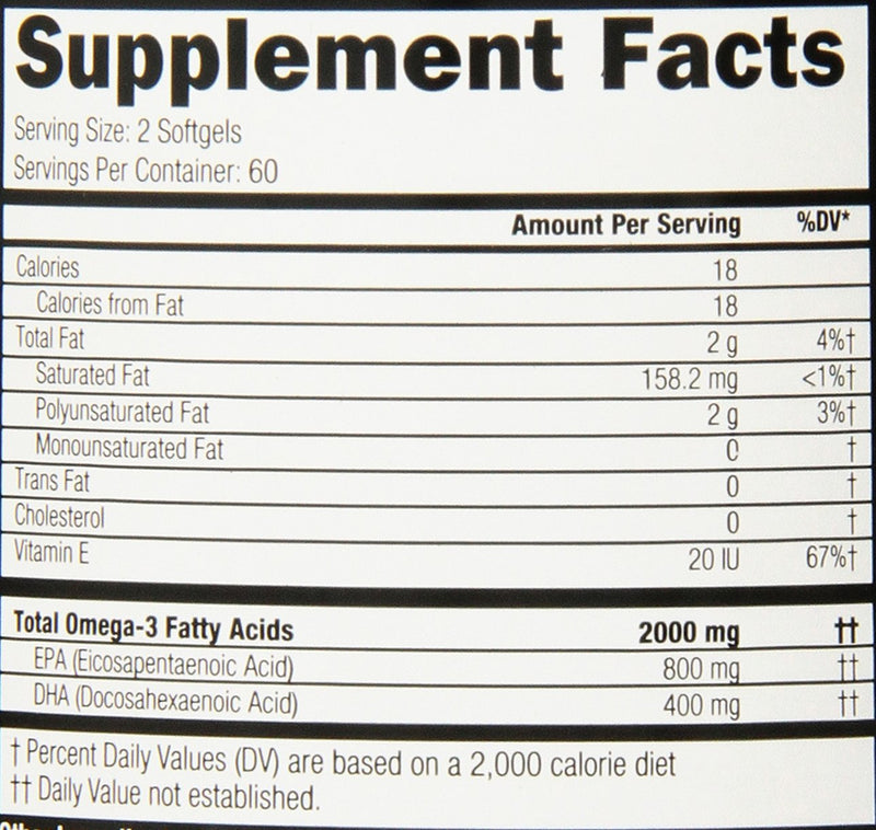 [Australia] - Orange Oximega Fish Oil Supplement 120 Softgels by Controlled Labs, EPA and DHA, 2000mg Omega- 3 Fatty Acids, Citrus-Flavor, Burpless Softgels for General Health and Cardiovascular Support 