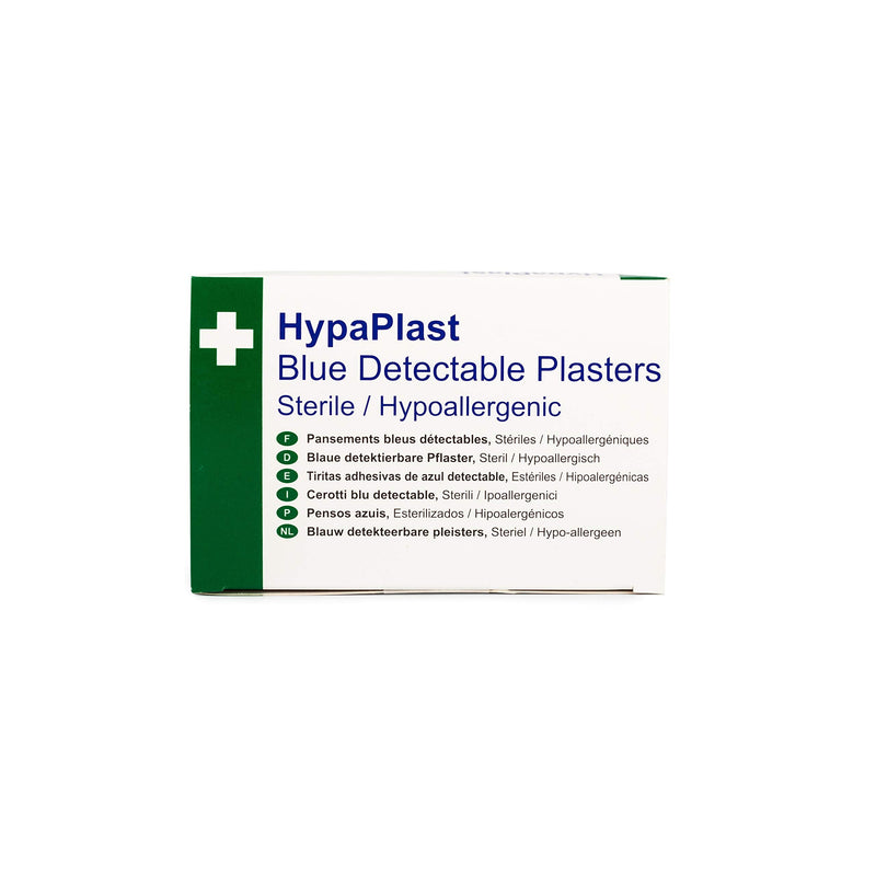 [Australia] - Safety First Aid D7010 HypaPlast Blue Detectable Catering Plaster, Assorted, Pack of 100 Assorted (Pack of 100) Blue Metal Detectable 