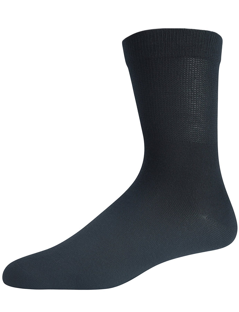 [Australia] - Yomandamor Men's 5 Pairs Bamboo Quarter Diabetic/Dress Socks With Seamless Toe and Non-binding Top 10-13 5 Pairs Black 