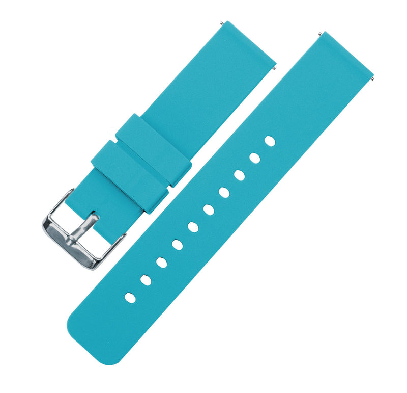 [Australia] - BARTON Watch Bands - Soft Silicone Quick Release Straps - Choose Color & Width - 16mm, 18mm, 20mm, 22mm, 24mm - Silky Soft Rubber Watch Bands Aqua Blue 