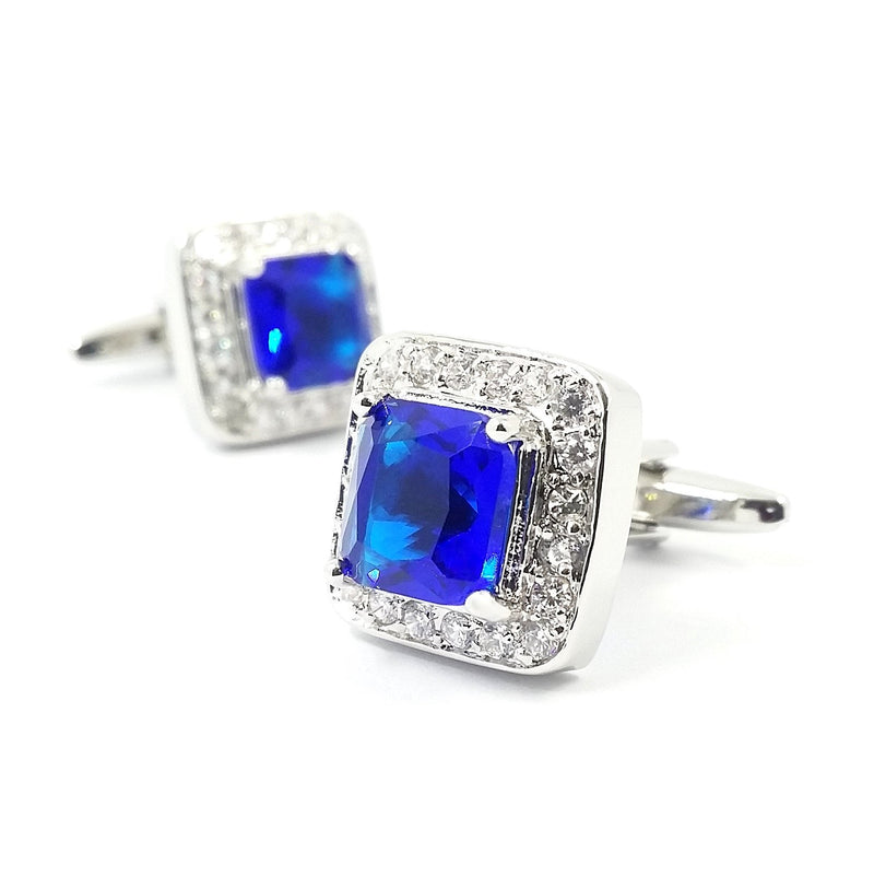 [Australia] - LBFEEL Big Crystal Cufflinks for Men in Blue and Pink 