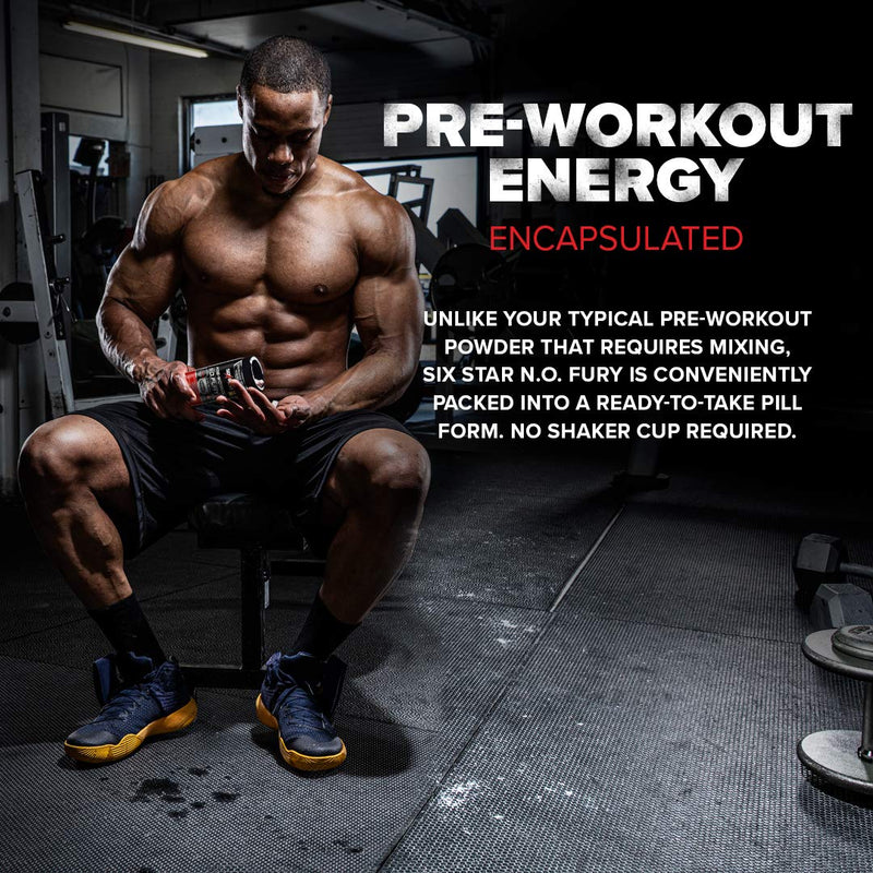 [Australia] - Nitric Oxide Supplement | Six Star Nitric Oxide Fury Pre-Workout | Pre Workout Nitric Oxide Pills for Men & Women | Sports Nutrition Pre-Workout Products | Nitric Oxide Pre Workout Pills, 60 Count 