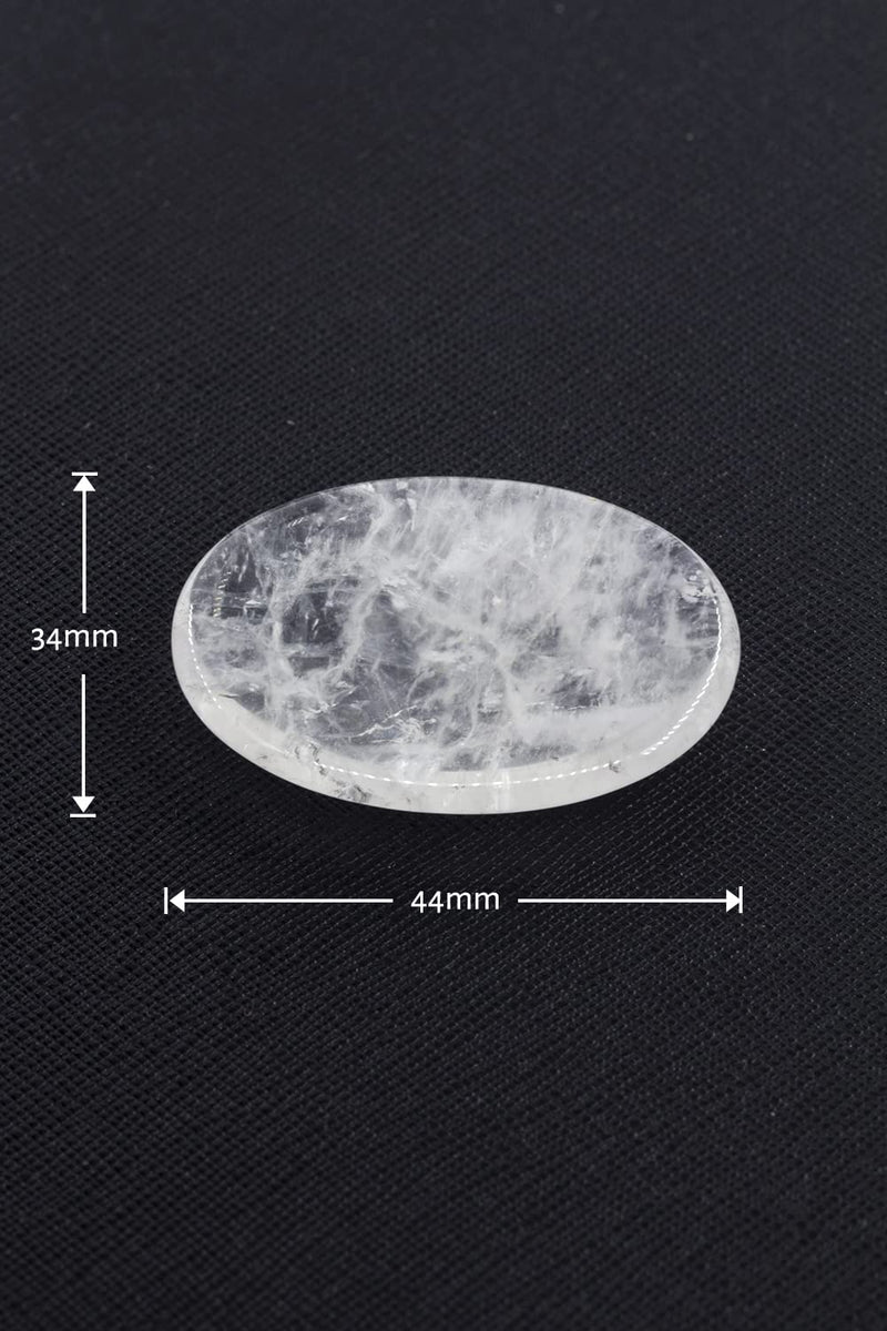 [Australia] - Ouubuuy White Clear Crystal Thumb Worry Stone Healing Crystal Gemstone Pocket Palm Stone - Anxiety Stress Relieve White Crystal 