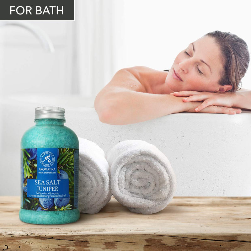 [Australia] - Sea Salt Juniper w/ Natural Juniper 600g - Cypress - Lemongrass Essential Oils - Bath Sea Salts - Best for Bath - Good Sleep - Relaxing - Body Care - Beauty 