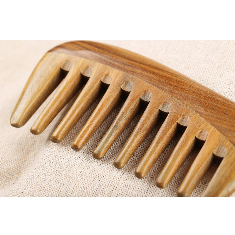 [Australia] - LWBTOSEE Wooden Hair Comb Wide Tooth Combs for Detangling, No Static, No Tangle, No Snag, Aroma Sandalwood Comb for Curly Wet Hair Women and Men (A) A 