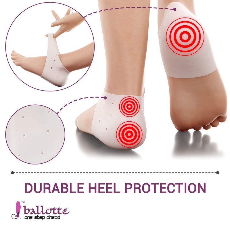 [Australia] - Silicone Heel Protector, Strong and Breathable Heel Protectors, Heel Cups for [Fast Heel Pain Relief], Plantar Fasciitis Support, Blister, Spur Relief for Men and Women, 2 Pair Silicone Socks 