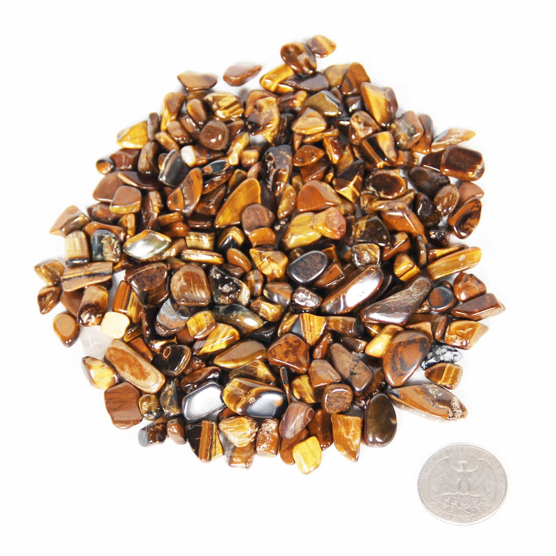 [Australia] - 1.1lb Natural Crushed Tiger Eye Crystal Tumbled Chips-Tiger Eye Healing Crystals Chips Bulk, Crushed Crystal Gemstones for Crafts, Beautiful Package for Gift 