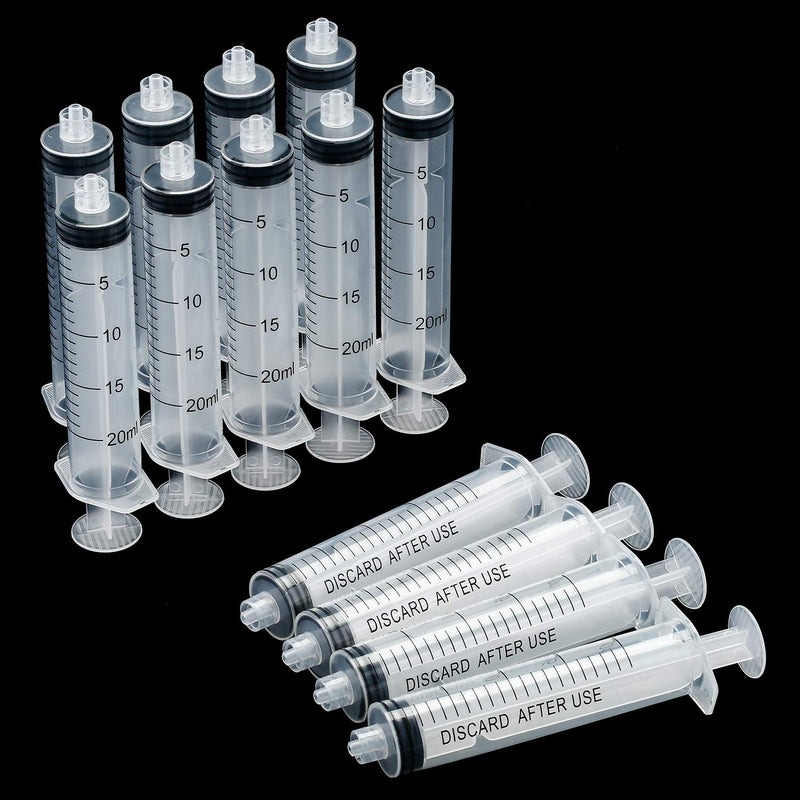 [Australia] - 20 Pack Syringe Luer Lock, Syringe Without Needle, Plastic Curved Syringes for Epoxy Resin, Craft, Scientific Labs, Feeding Pets Animals, Oil or Glue Applicator (20 ML) 20 ML 