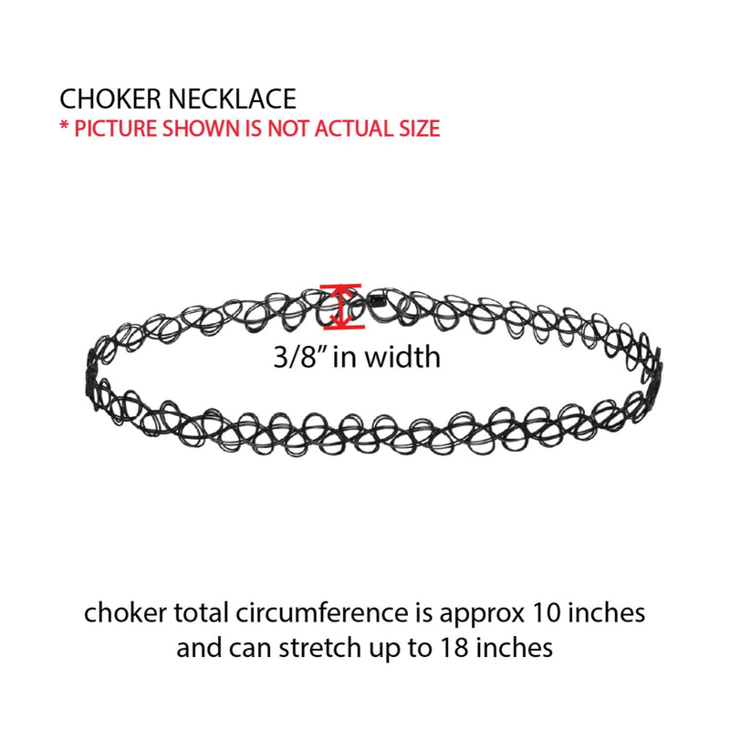 [Australia] - BodyJ4You 12PC Choker Necklace Set Henna Tattoo Stretch Elastic Jewelry Women Girl Gift Pack Multicolor Dangle Beads 
