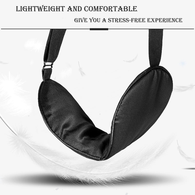 [Australia] - Silk Eye Mask 19MM Mulberry Silk Sleep Mask Sleeping Masks Silky Soft Blindfold Eyeshade Elastic Headband for Travel Naps Shift Work for Adult Black 