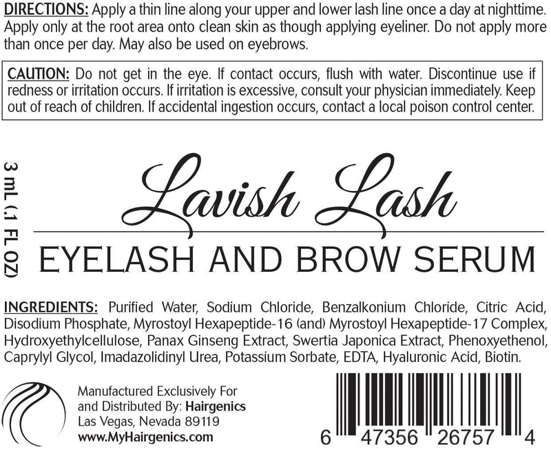 [Australia] - EyeLash & Brow Serum, LAVISH-LASH for Long Thick Looking Lashes and Eyebrows! 