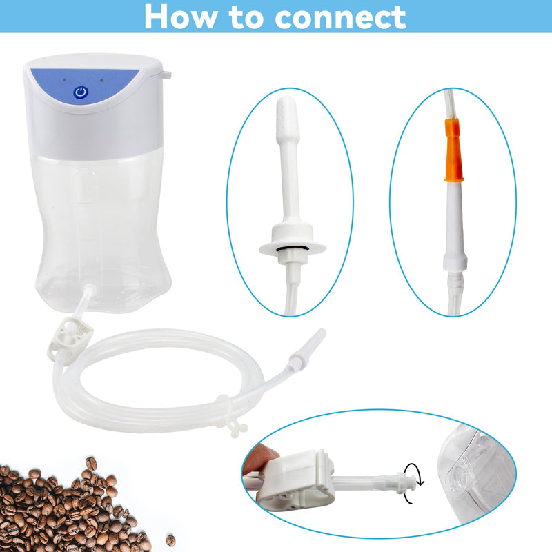 [Australia] - TopQuaFocus Electric Enema Kit for Men Women Colon Cleansing Energy Efficient Automatic Clear Enema Bucket Anal Douche Men Colonic Cleanser 1QT Auto Coffee Enema Bucket with 3.9FT Hose 