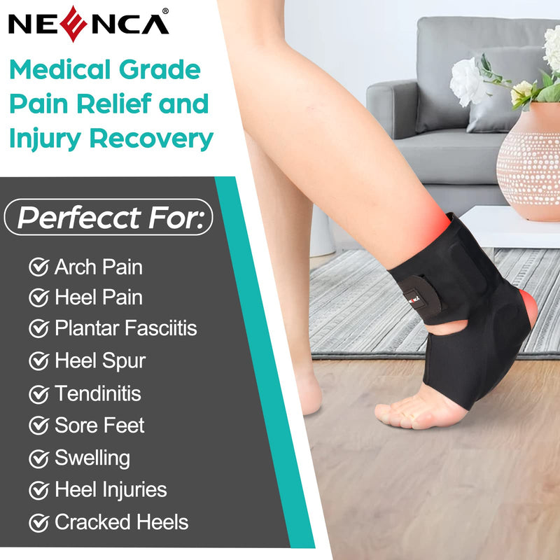 [Australia] - NEENCA Ankle Brace with Inflatable Heel Pads, Medical Ankle Support Protector with 2 Air Cushions for Arch/Heel Pain Relief, Plantar Fasciitis, Heel Spur,Tendinitis, Sore Feet, Swelling, Heel Injuries Inflatable Heel Pad Large 