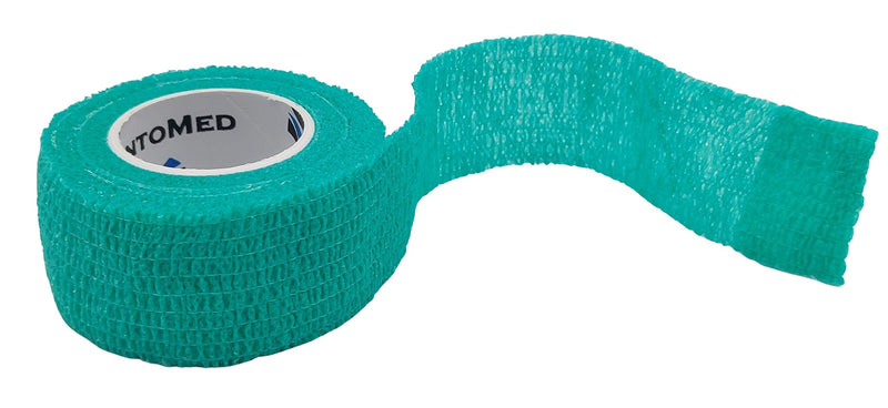 [Australia] - Pintomed - Green Cohesive Bandage Stretched 6 Rolls x 2.5cm x 4.5mts Self-Adhesive Flexible Bandages, Professional Quality, First Aid Sports Wrap Bandages - Pack of 6 