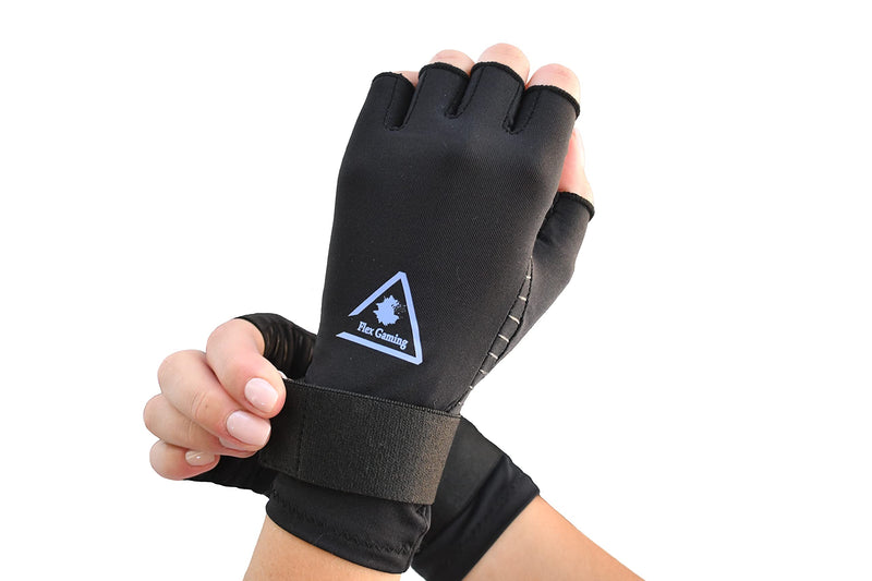 [Australia] - Flex Gaming Gloves - Copper Infused Compression Gamer Gloves With Adjustable Strap X-Large 