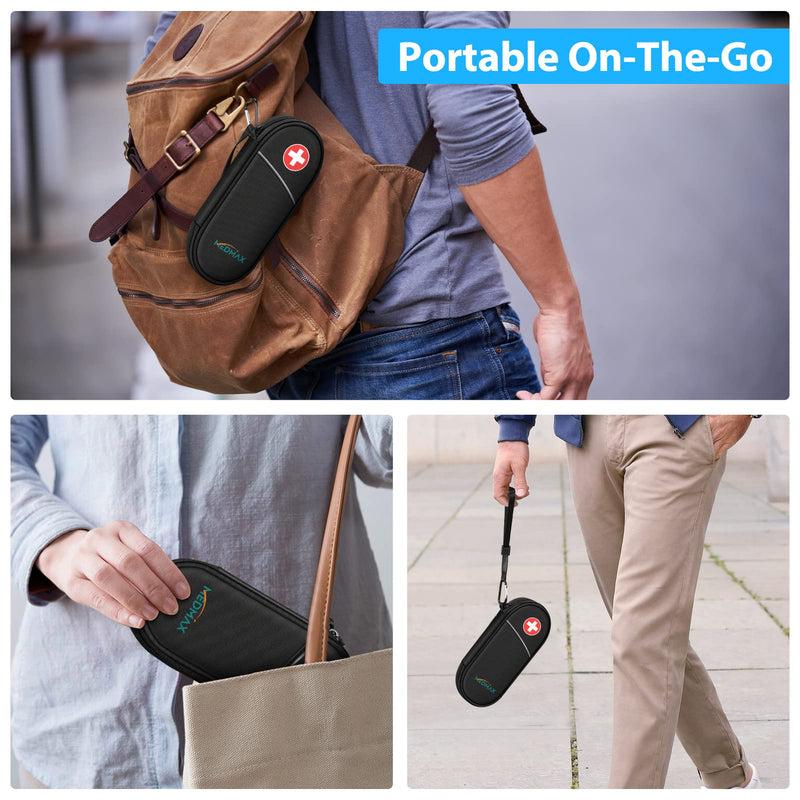 [Australia] - MEDMAX Insulin Cooler Travel Case with 2 Ice Packs - Portable Water Resistant Insulated Diabetic Medication Organizer Carrying Cooling Bag for Insulin Pen and Other Diabetic Supplies, (Black) Black 