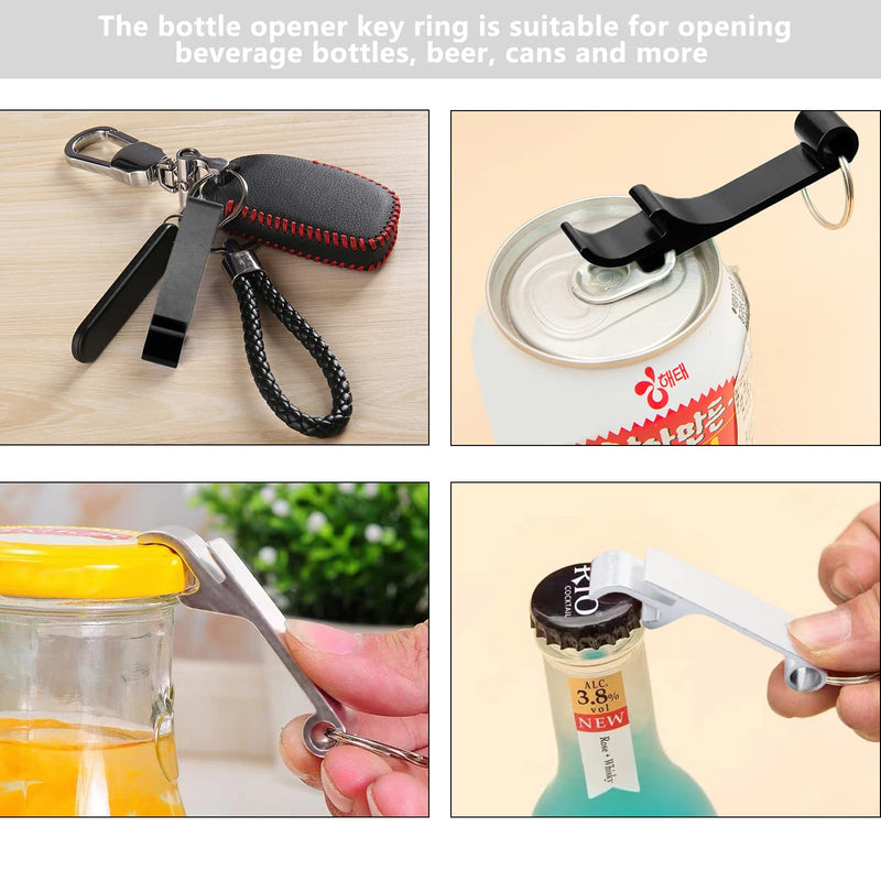 [Australia] - 6Pcs Keyring Bottle Openers for Can Beer Opener Keychain, Mini Bottle Opener for Bars, Party Present Supplies, Black and Silver 