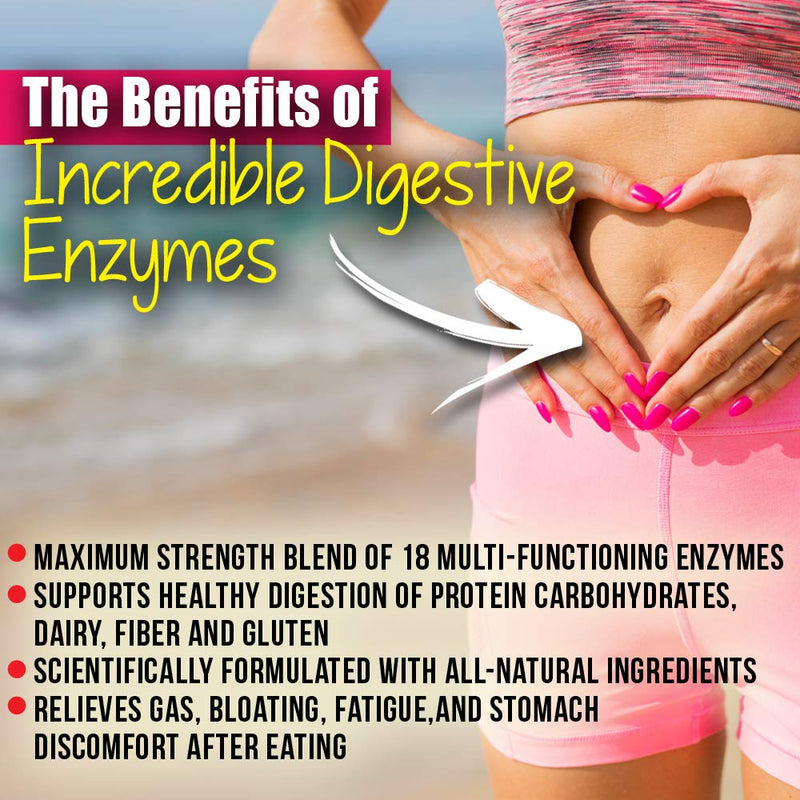 [Australia] - Stonehenge Health Incredible Digestive Enzymes - 18 Plant-Based Enzymes - Lipase, Lactase, Protease, Amylase, Bromelain for Gas, Bloating, Fatigue (1) 1 
