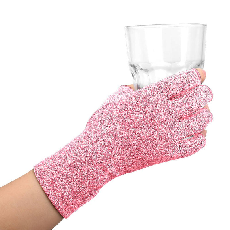 [Australia] - DISUPPO Arthritis Compression Gloves Relieve Pain from Rheumatoid, RSI,Carpal Tunnel, Hand Gloves Fingerless for Computer Typing and Dailywork, Support for Hands and Joints (M, Pink) Medium (1 pair) 