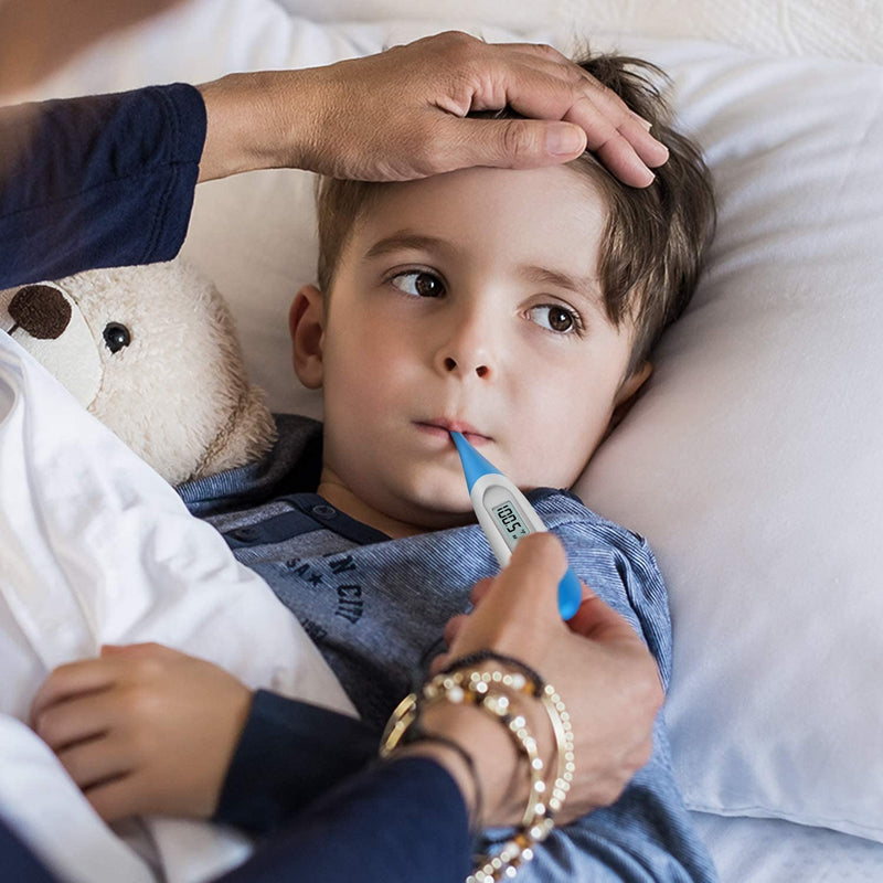 [Australia] - Thermometer for Adults, Digital Oral Thermometer for Fever with 10 Seconds Fast Reading (Light Blue) Light blue 