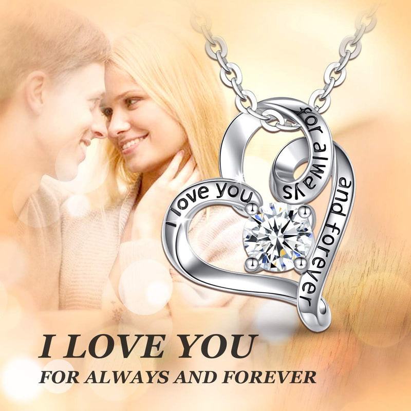 [Australia] - AEONSLOVE Sterling Silver Heart Necklace for Women Infinity Heart Necklace Pendant Valentine's Mother's Day Jewelry Gifts for Girls Couples Girlfriend Mom Wife A: Infinity Heart-I Love You for Always and Forever 