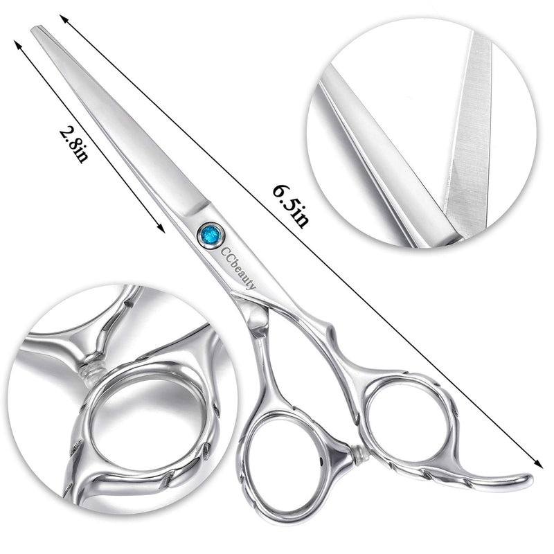 [Australia] - CCbeauty Hairdressing Shears, Hair Comb, Leather Scissors Case, Stainless Steel Hair Cutting Shears Kit For Men, Women #2 Blue Crystal 