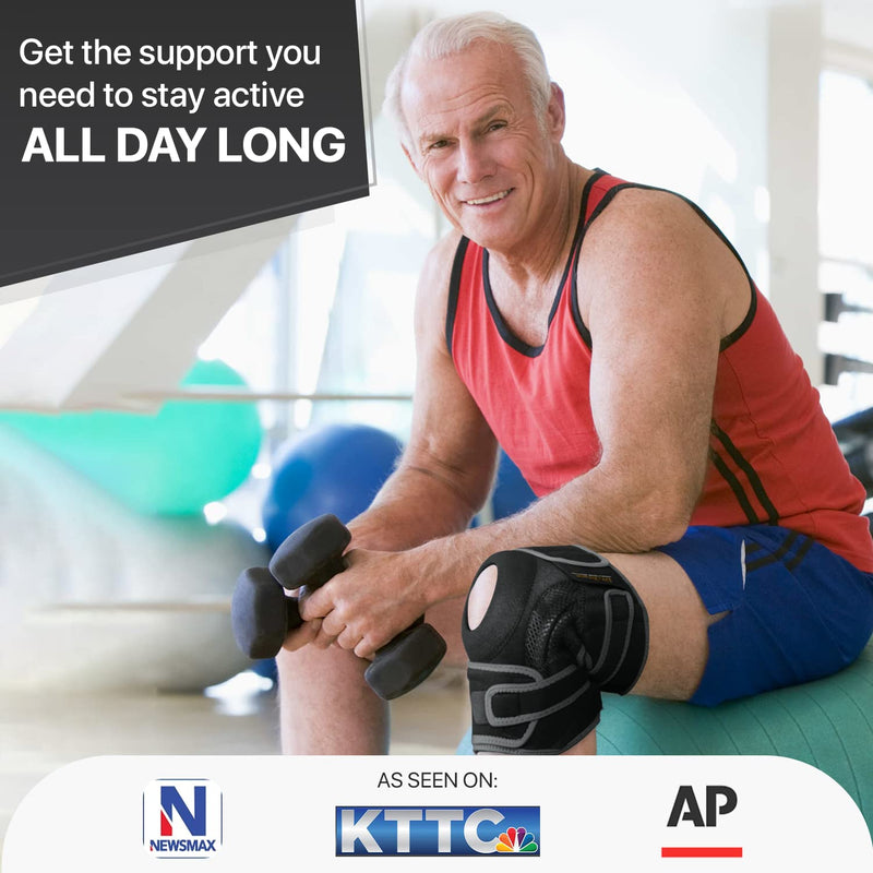 [Australia] - Dr. Brace ELITE Knee Brace with Side Stabilizers & Patella Gel Pads for Maximum Knee Pain Support and fast recovery for men and women-Please Check How To Size Video (Mercury, Large) Mercury 