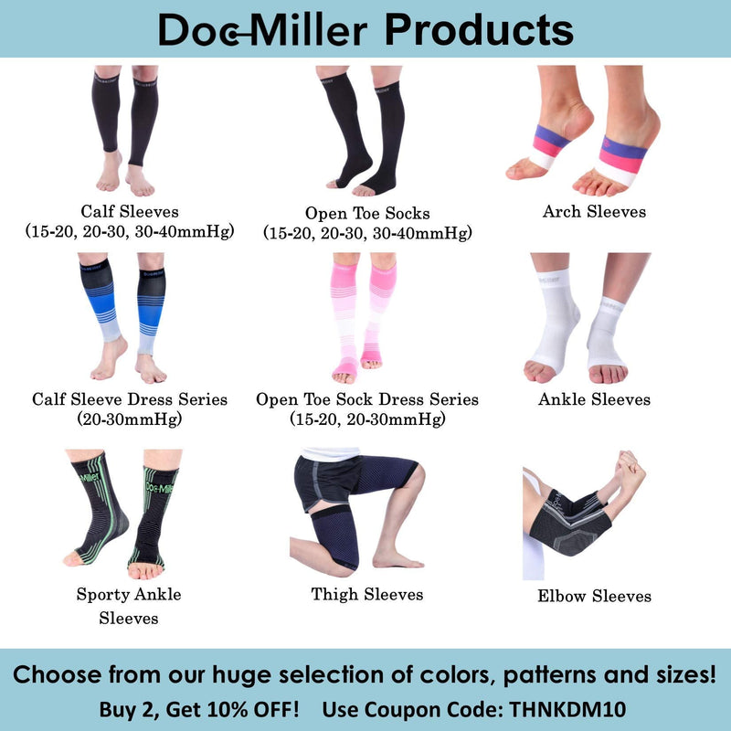 [Australia] - Doc Miller Open Toe Compression Socks 1 Pair 15-20 mmHg Firm Support Pink Large 