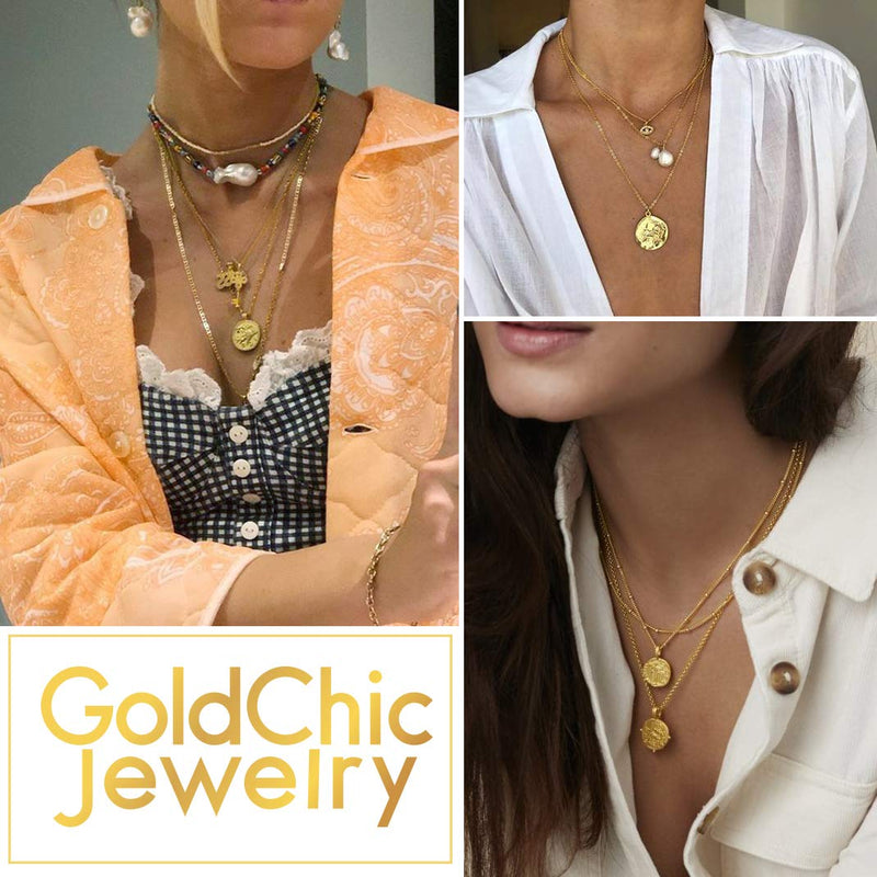 [Australia] - GoldChic Chinese Zodiac Coin Necklace, 18K Gold Plated Round Disc Handmade Animal Pendant Amulet Lucky Charm Necklace for Women/Girl, Birthday Gift (with Gift Box) Pig no personalization 