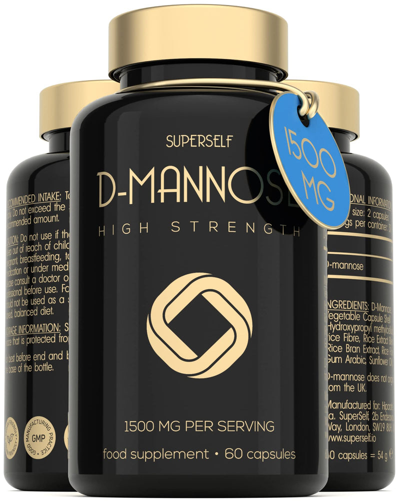 [Australia] - D-mannose 1500mg Tablets - Max Strength D Mannose Supplement for Women & Men - 60 Capsules - Pure D-mannose Made in The UK - Natural & Vegan 
