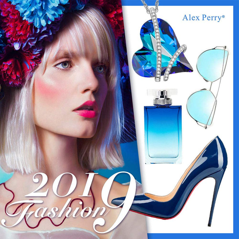 [Australia] - Alex Perry Mother's Day Jewelry Gifts for Mom, Necklace for Women, ✦Sweet Heart✦ Pendant Necklace, with Blue Crystals from Swarovski Gifts for Women, Jewelry Gifts Box Packing 