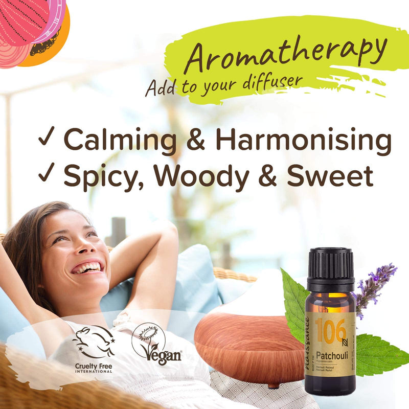 [Australia] - Naissance Patchouli Essential Oil (no. 106) 10ml - Pure, Natural, Cruelty Free, Vegan and Undiluted - to use in Aromatherapy & Diffusers 