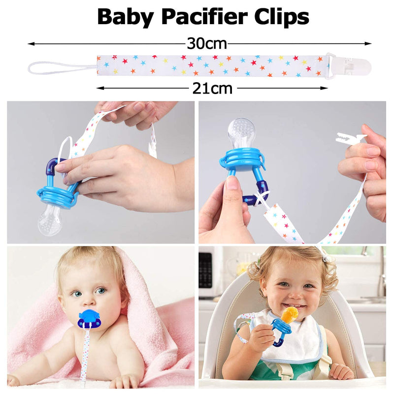[Australia] - Baby Fruit Feeder JUYOO Weaning Dummies Set Include 3 Pcs Food Feeder Pacifiers with Pacifier Clips Teething Dummy for Babies Infant Toddlers 