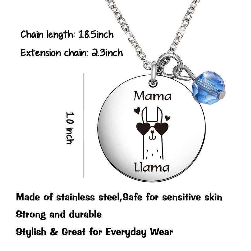 [Australia] - De&ai Mama Llama Charm Necklace Animal Mama Llama Jewelry for Moms Grands Women Christmas Birthday Gift Mama Llama Necklace 