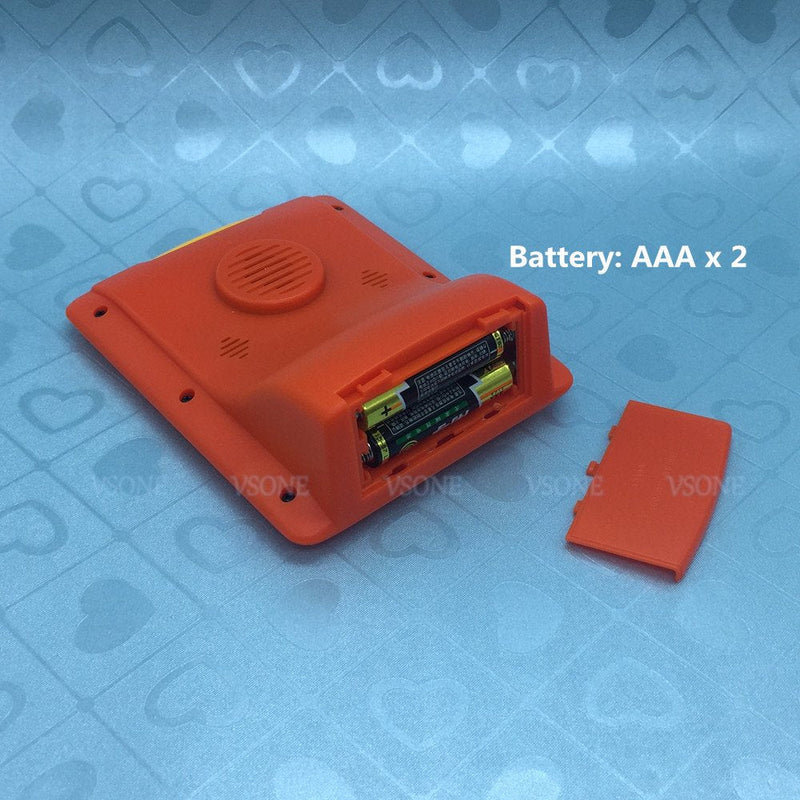 [Australia] - Spanish Talking LCD Digital Alarm Clock for Blind or Low Vision with Big Time Display and Lound Talking Voice (Orange) Orange 