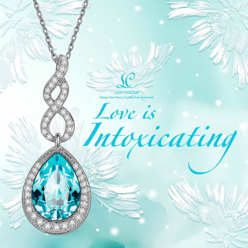 [Australia] - LADY COLOUR Jewelry Gifts for Mom, Intoxicating Love Teardrop Pendant Necklace Made with Swarovski Crystals Hypoallergenic, Nickel Free Passed SGS Test, Christmas Birthday Gifts for Her Necklace for girls 