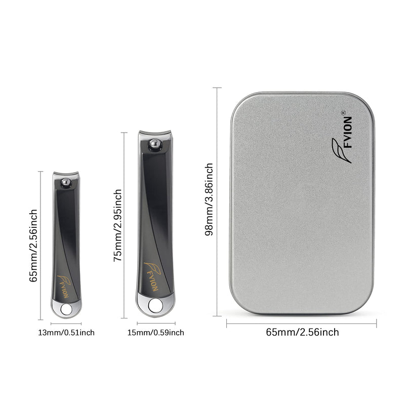 [Australia] - FVION Nail Clippers Set, Nail Cutter Stainless Steel for Thick Fingernails Toenails Heavy Duty Nail Clipper for Men Women 