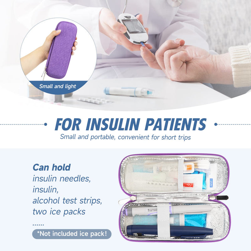 [Australia] - YOUSHARES Medicine Cool Bag - Insulin Cooler Travel Case Diabetes Bags Cooler Case for Diabetic Organize Supplies Insulin Pen Case for Insulin Needles (Purple) A_purple 