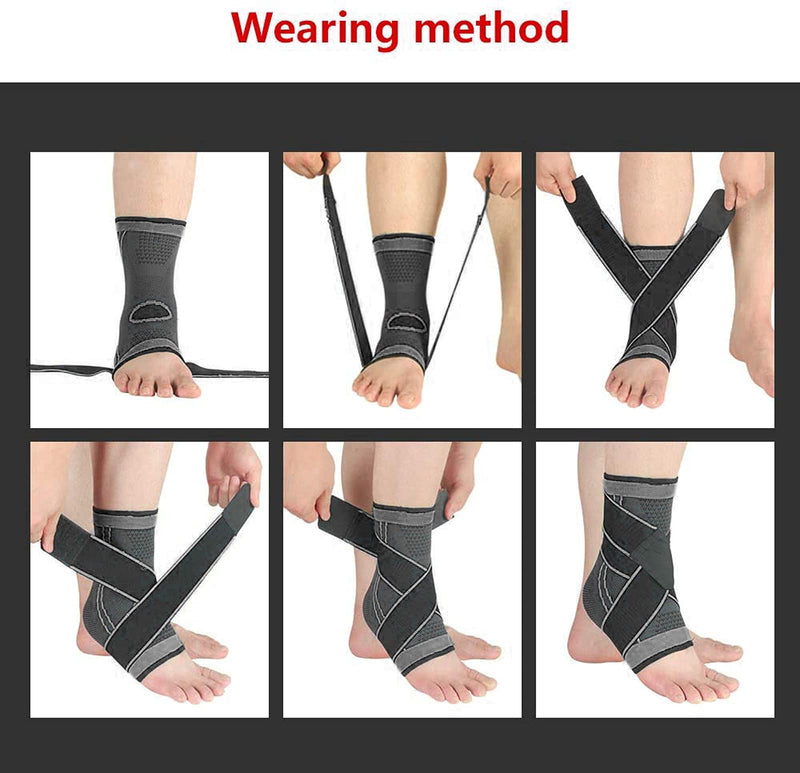 [Australia] - Paskyee Sports Ankle Support, Adjustable Ankle Brace for Women and Men, Stabilize Ligaments, Eases Swelling and Sprained Ankle, Breathable Compression, One Size Fits All Black 